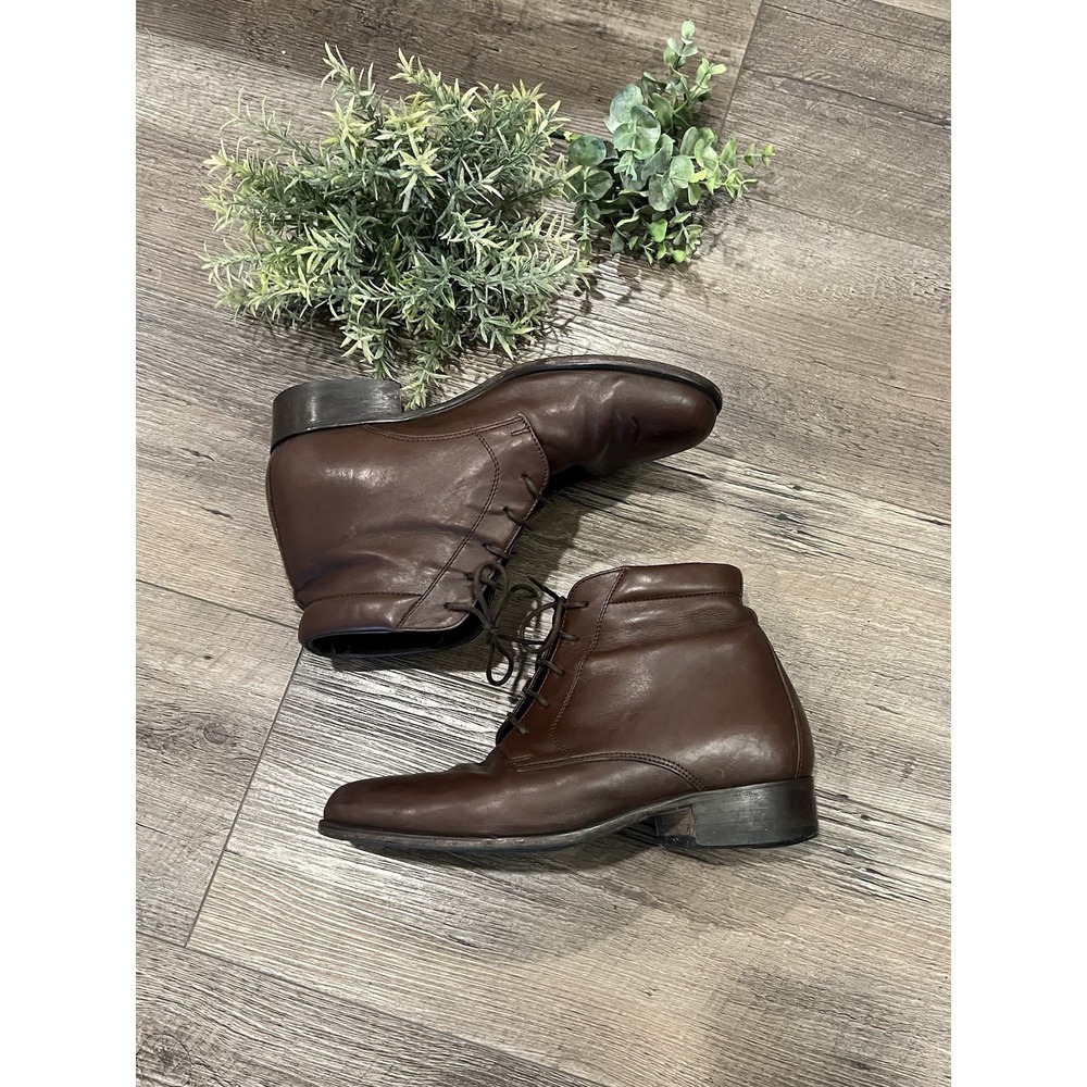 Soletech Vintage Dark Brown Leather Lace‎ Up Fairycore Festival Ankle Boots Sz 6